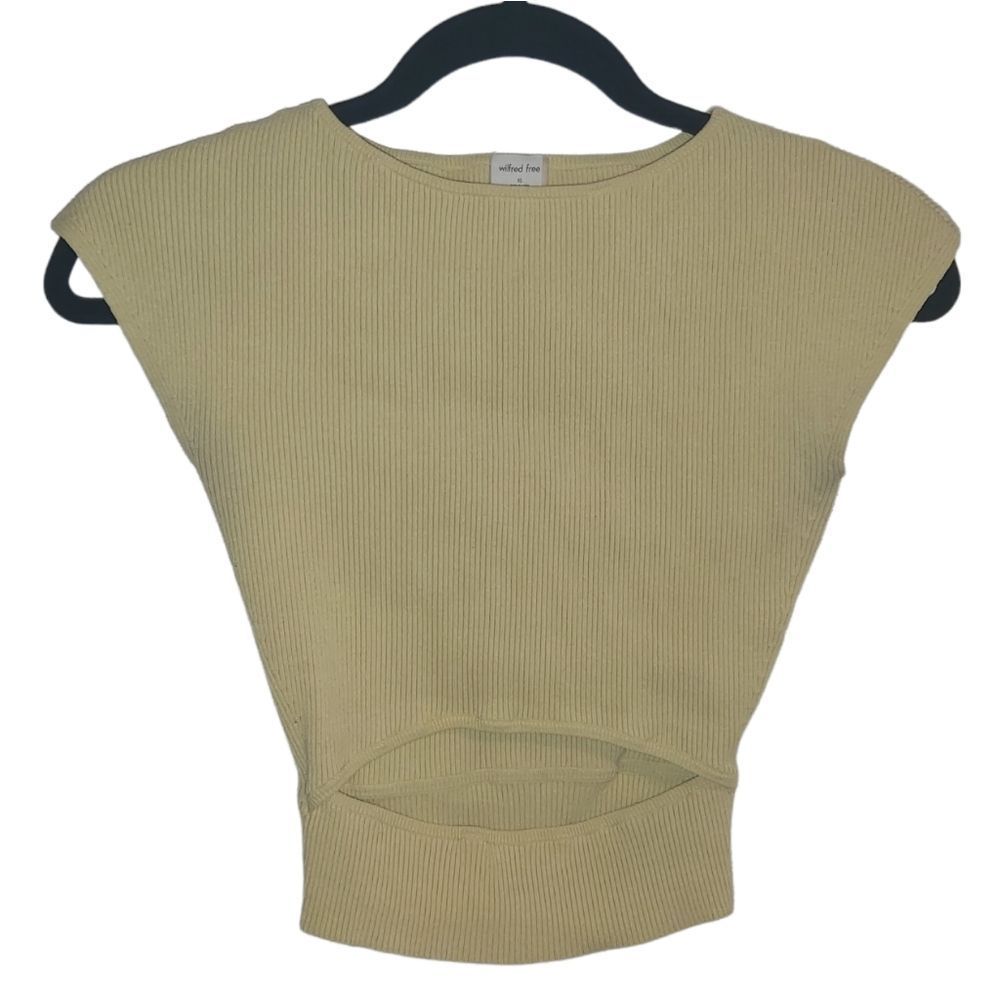 Wilfred Yacine knit crop top high neck cut out detail